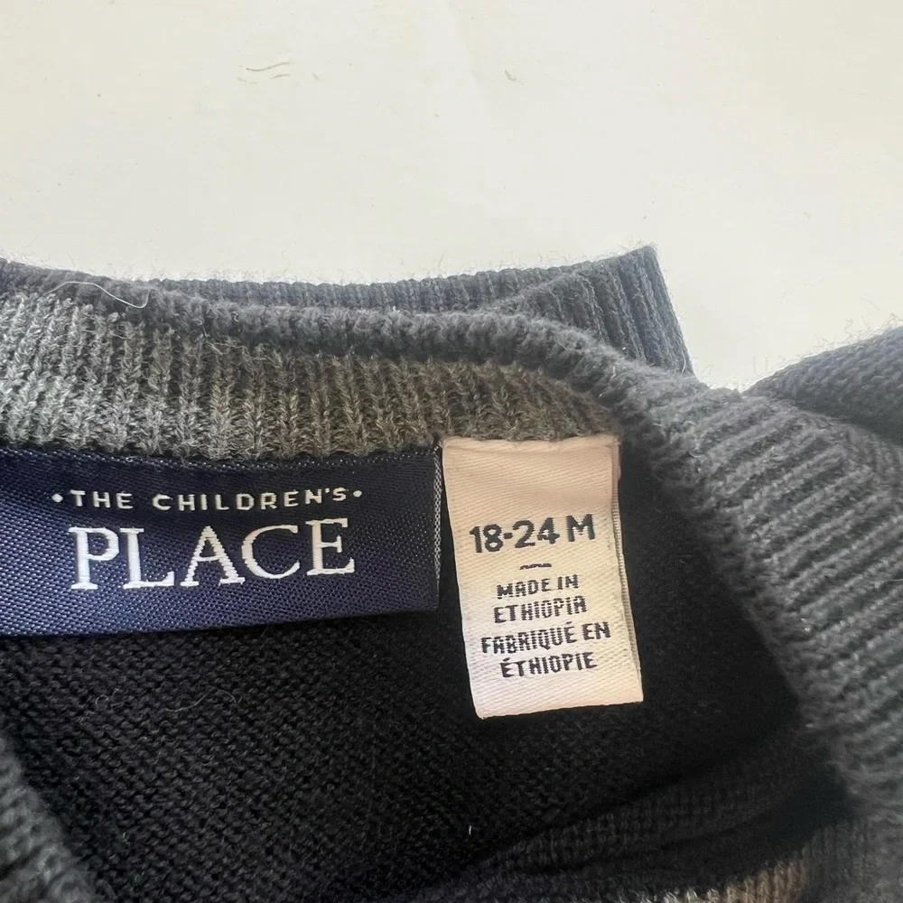 The Children's Place black V-Neck Sweater